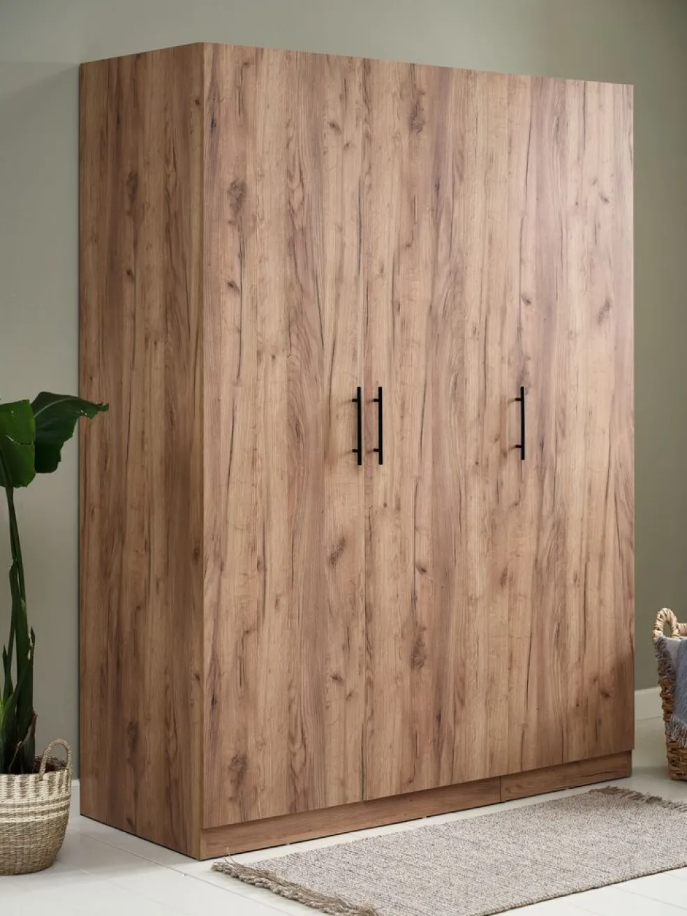 VIBYArmoire VIBY 150x200 3 portes coloris chêne naturel