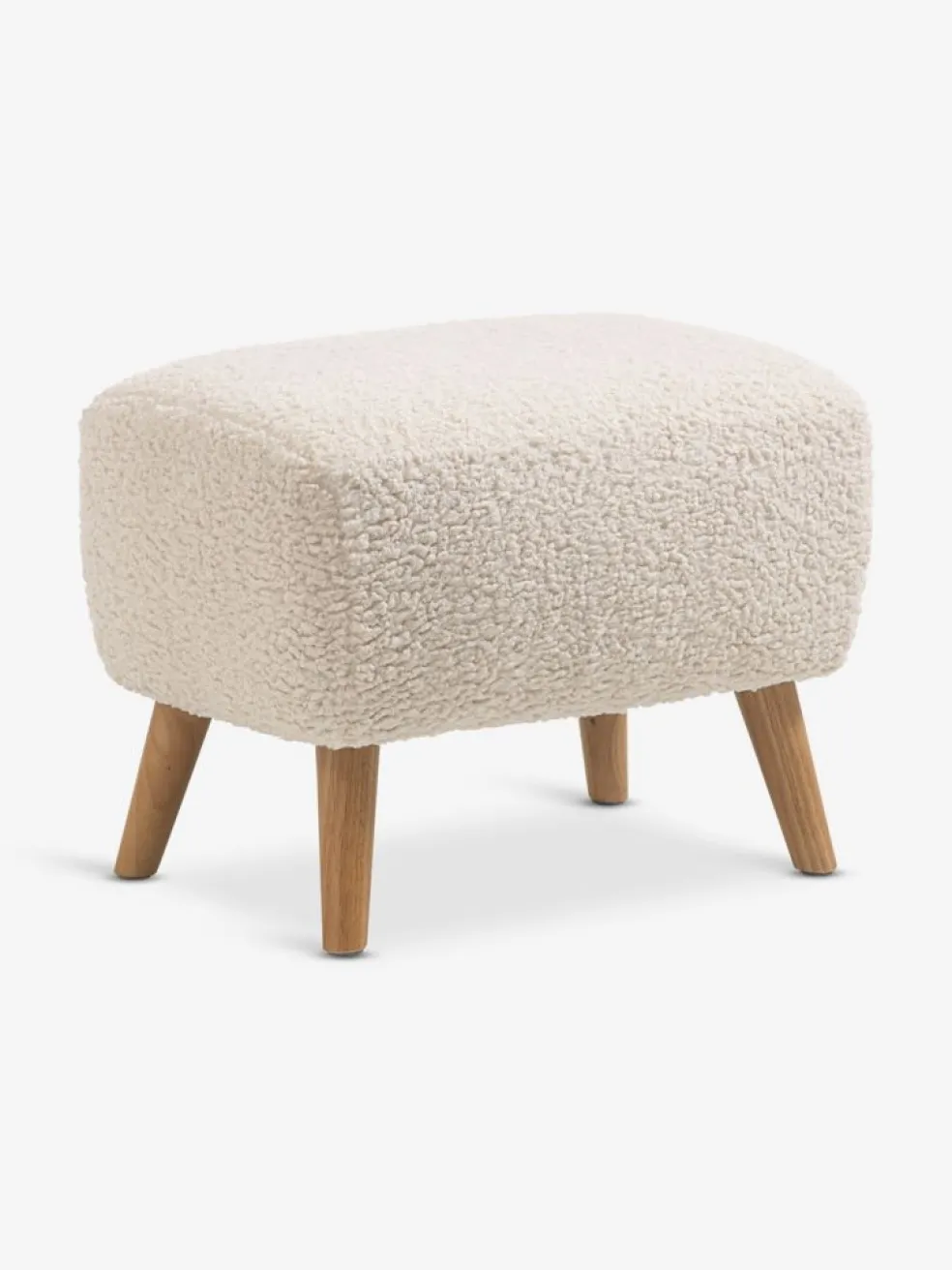 VILDSUNDPouf VILDSUND 52x41 teddy blanc cassé/coloris chêne naturel