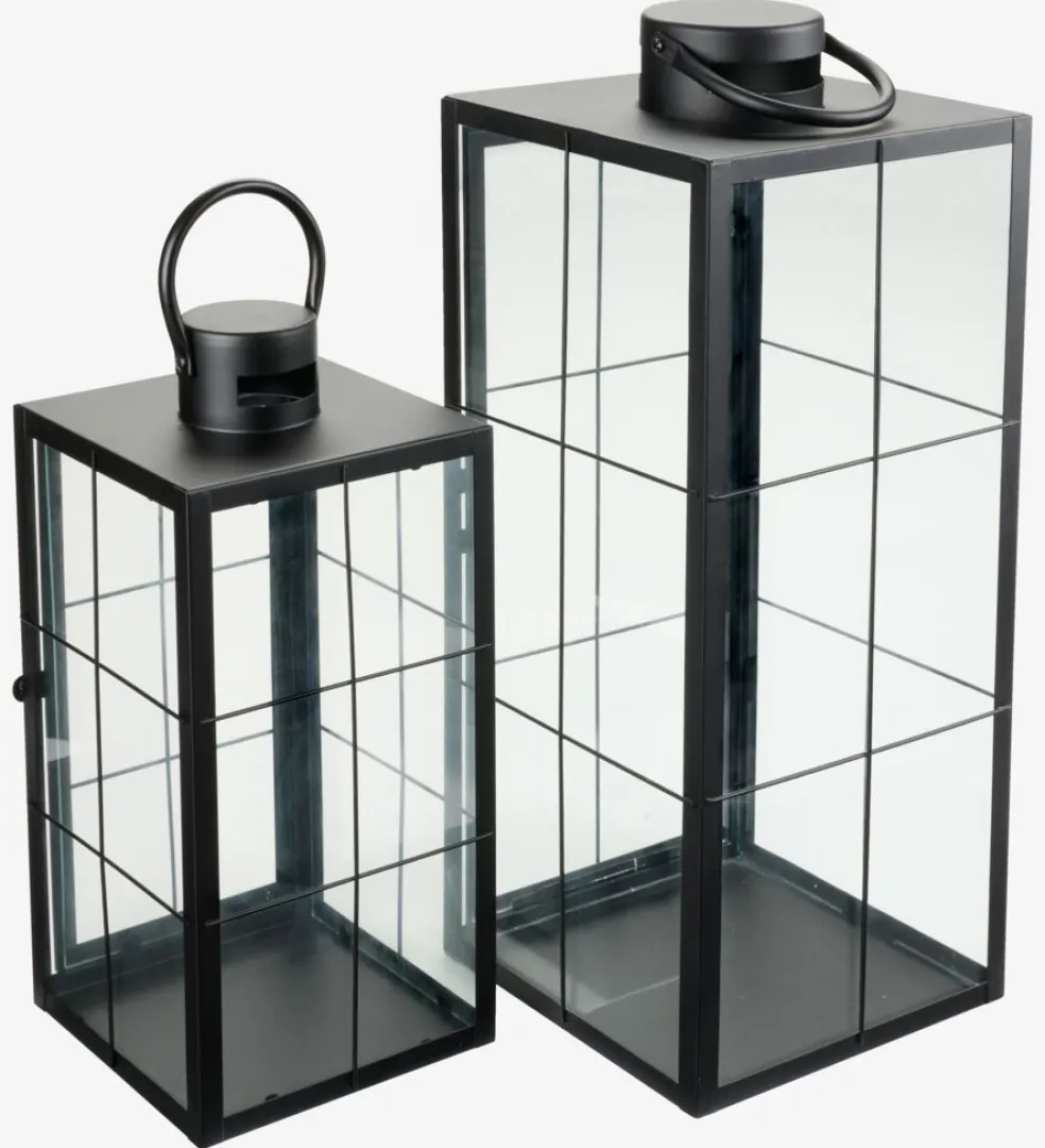 VILLADSLanterne VILLADS l16xL16xH36cm noir