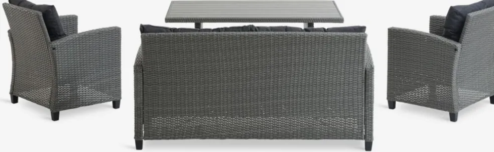 VISBYEnsemble lounge VISBY 4 personnes gris