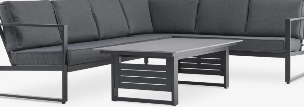 VONGEEnsemble lounge VONGE 6 personnes noir