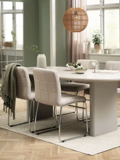 VORDINGBORG + HAMMELVORDINGBORG L198 table beige + 4 HAMMEL chaises beige