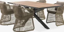 YPNASTED + STORDALENYPNASTED L215 table + 4 STORDALEN chaises naturel